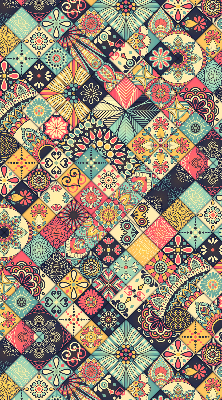 Rolgordijn voor het raam Kleurrijke tegels