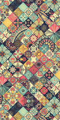 Rolgordijn voor het raam Kleurrijke tegels