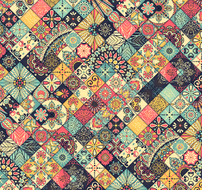 Rolgordijn voor het raam Kleurrijke tegels