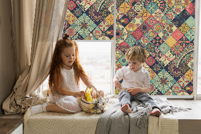 Rolgordijn voor het raam Kleurrijke tegels