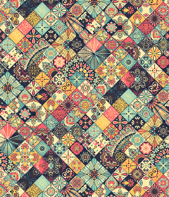 Rolgordijn voor het raam Kleurrijke tegels