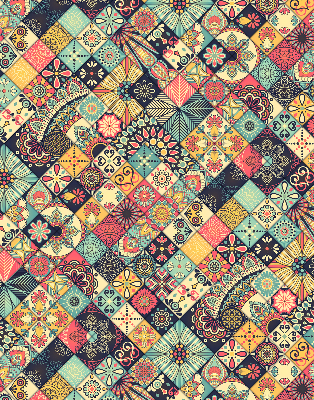 Rolgordijn voor het raam Kleurrijke tegels