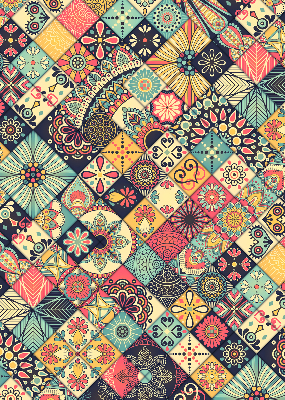 Rolgordijn voor het raam Kleurrijke tegels