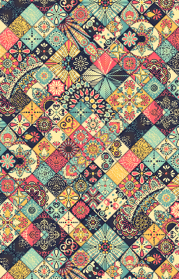 Rolgordijn voor het raam Kleurrijke tegels