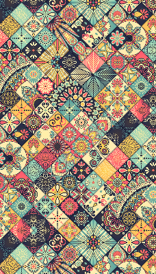 Rolgordijn voor het raam Kleurrijke tegels