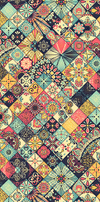 Rolgordijn voor het raam Kleurrijke tegels