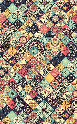 Rolgordijn voor het raam Kleurrijke tegels