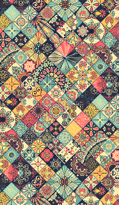 Rolgordijn voor het raam Kleurrijke tegels