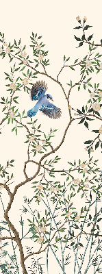 Rolgordijn voor het raam Vogels op een boom