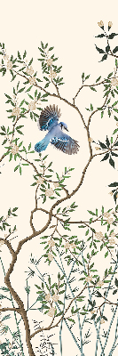 Rolgordijn voor het raam Vogels op een boom