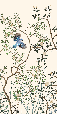 Rolgordijn voor het raam Vogels op een boom