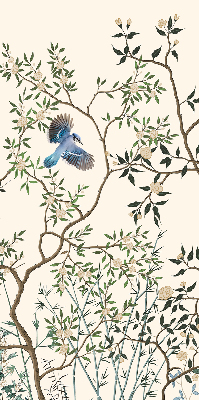 Rolgordijn voor het raam Vogels op een boom