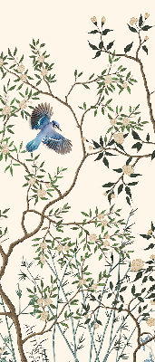 Rolgordijn voor het raam Vogels op een boom