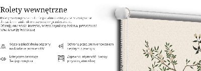 Rolgordijn voor het raam Vogels op een boom