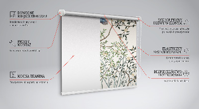 Rolgordijn voor het raam Vogels op een boom