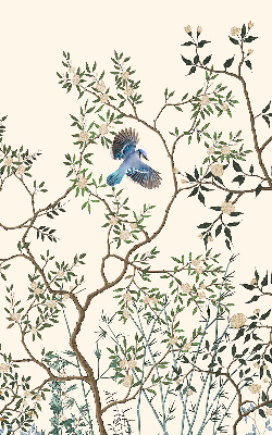 Rolgordijn voor het raam Vogels op een boom