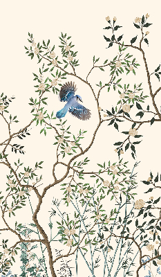 Rolgordijn voor het raam Vogels op een boom