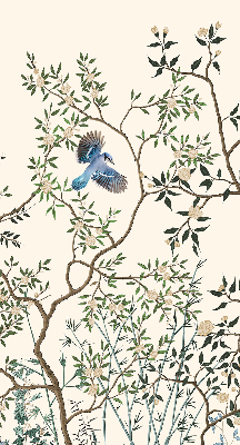 Rolgordijn voor het raam Vogels op een boom