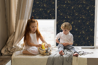 Rolgordijn voor het raam Maan en sterren