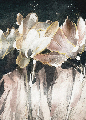 Rolgordijn voor het raam Geschilderde bloemen