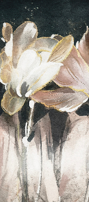 Rolgordijn voor het raam Geschilderde bloemen