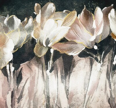 Rolgordijn voor het raam Geschilderde bloemen