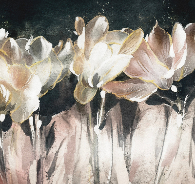 Rolgordijn voor het raam Geschilderde bloemen