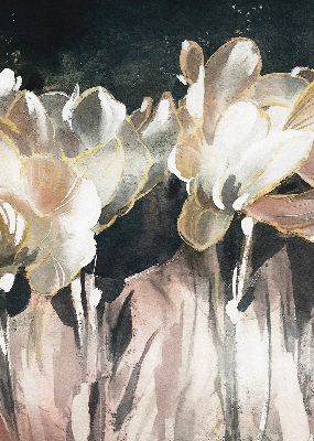 Rolgordijn voor het raam Geschilderde bloemen