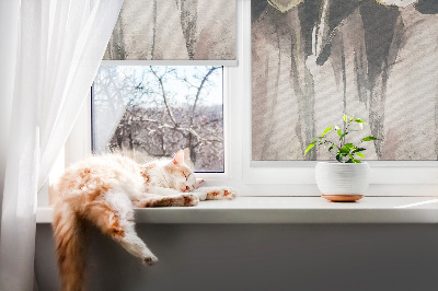 Rolgordijn voor het raam Geschilderde bloemen