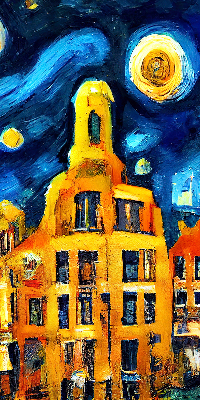 Rolgordijn verduisterend Geschilderde stad