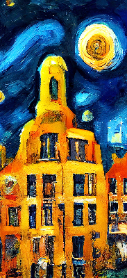 Rolgordijn verduisterend Geschilderde stad