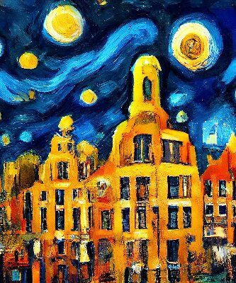 Rolgordijn verduisterend Geschilderde stad