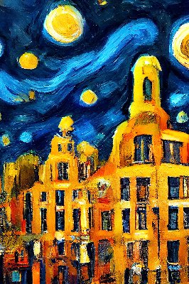 Rolgordijn verduisterend Geschilderde stad