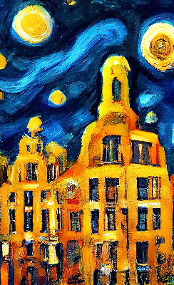 Rolgordijn verduisterend Geschilderde stad