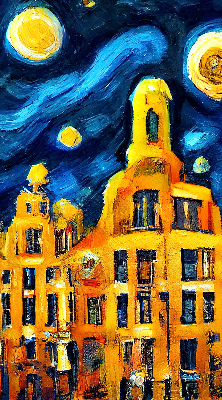 Rolgordijn verduisterend Geschilderde stad