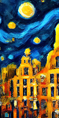 Rolgordijn verduisterend Geschilderde stad