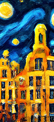 Rolgordijn verduisterend Geschilderde stad