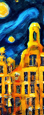 Rolgordijn verduisterend Geschilderde stad