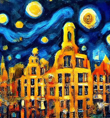 Rolgordijn verduisterend Geschilderde stad