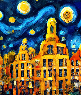 Rolgordijn verduisterend Geschilderde stad