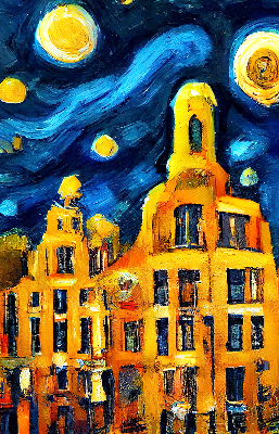 Rolgordijn verduisterend Geschilderde stad