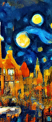 Rolgordijn verduisterend Geschilderde stad