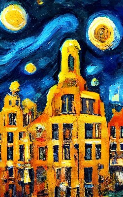 Rolgordijn verduisterend Geschilderde stad