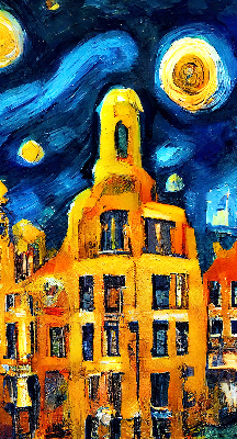 Rolgordijn verduisterend Geschilderde stad