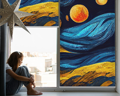 Rolgordijn voor het raam Planeten