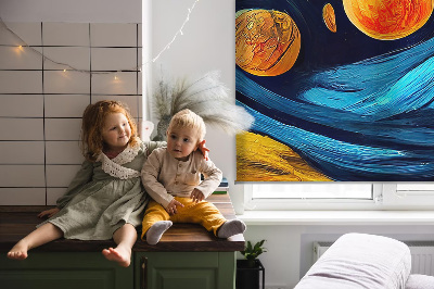 Rolgordijn voor het raam Planeten