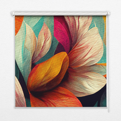 Rolgordijn voor het raam Bloemen in abstractie