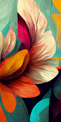 Rolgordijn voor het raam Bloemen in abstractie