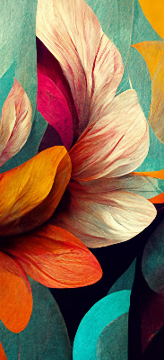 Rolgordijn voor het raam Bloemen in abstractie