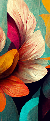 Rolgordijn voor het raam Bloemen in abstractie